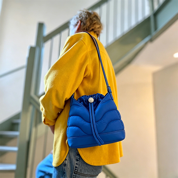 DDHBA New Nimbus Wave Quilted Puffy Bucket Tote Bag