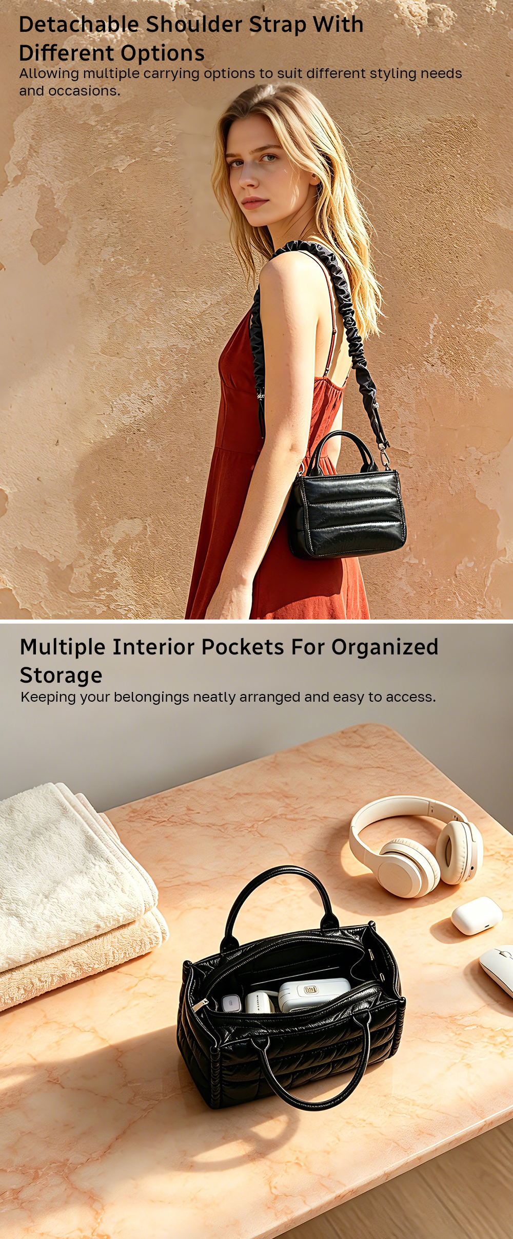 Ice-Cream Series Luxurious Mini Puffy Hand Bag ICM-003-Mi Features