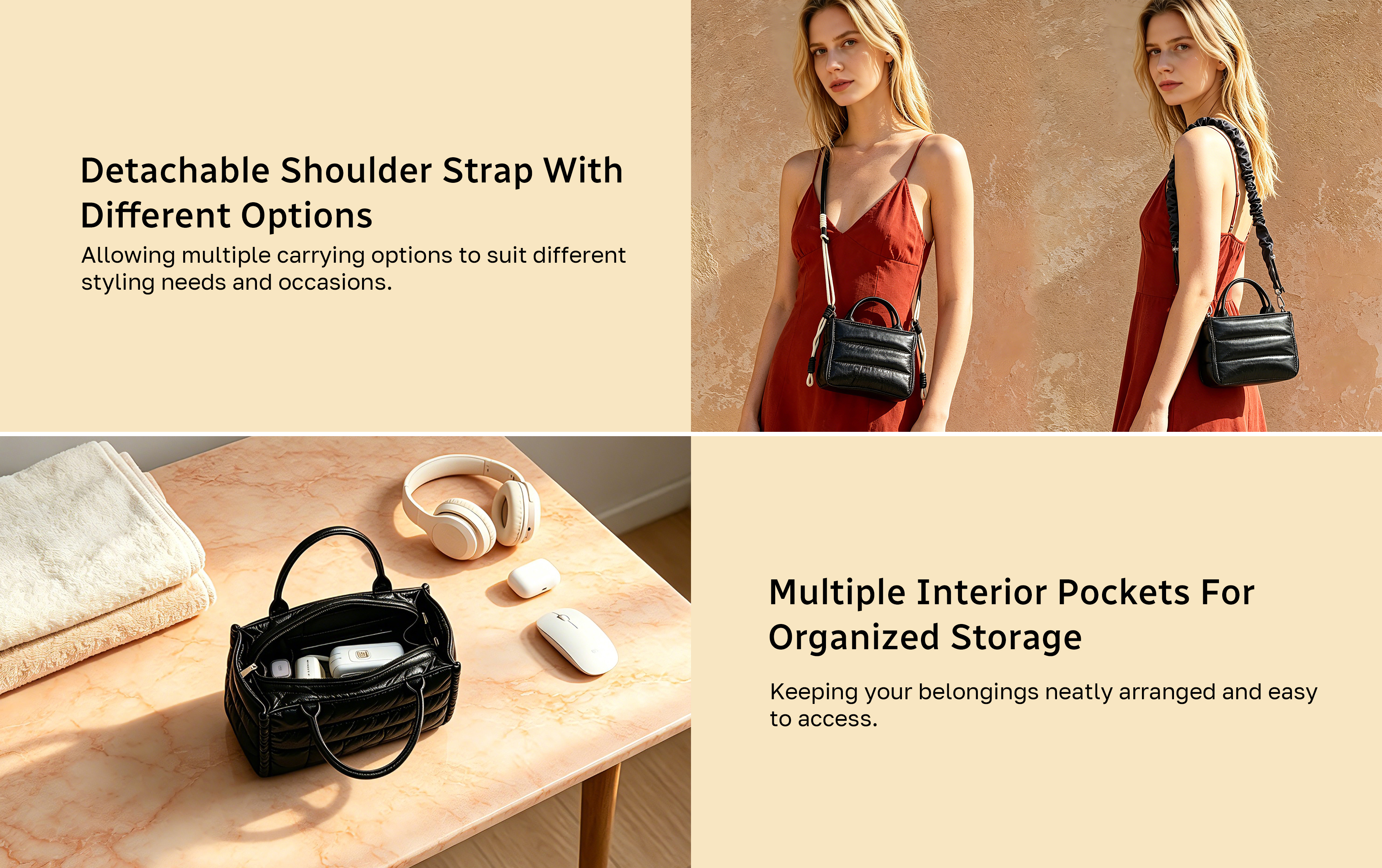 Ice-Cream Series Luxurious Mini Puffy Hand Bag ICM-003-Mi Features