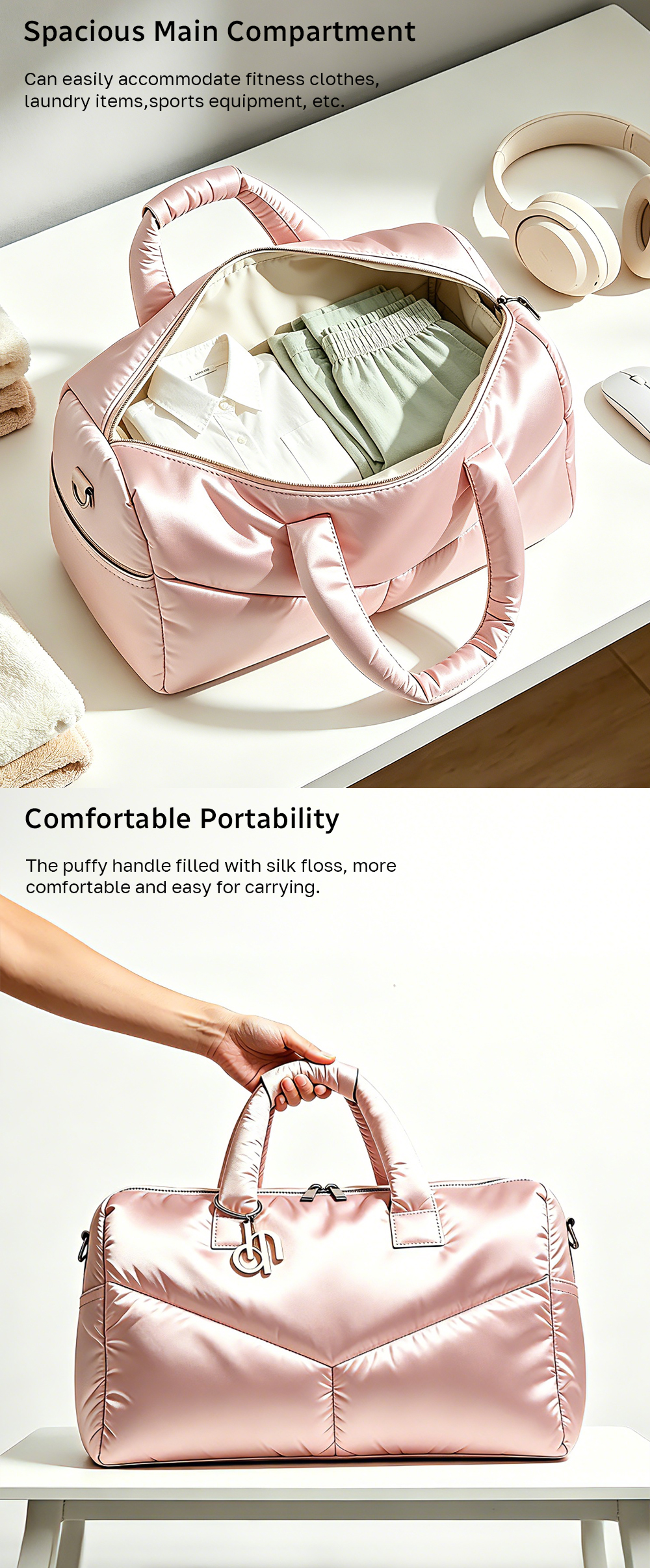 JoyMove Cloud Puffy Weekender Gym bag PDB-0069 Features