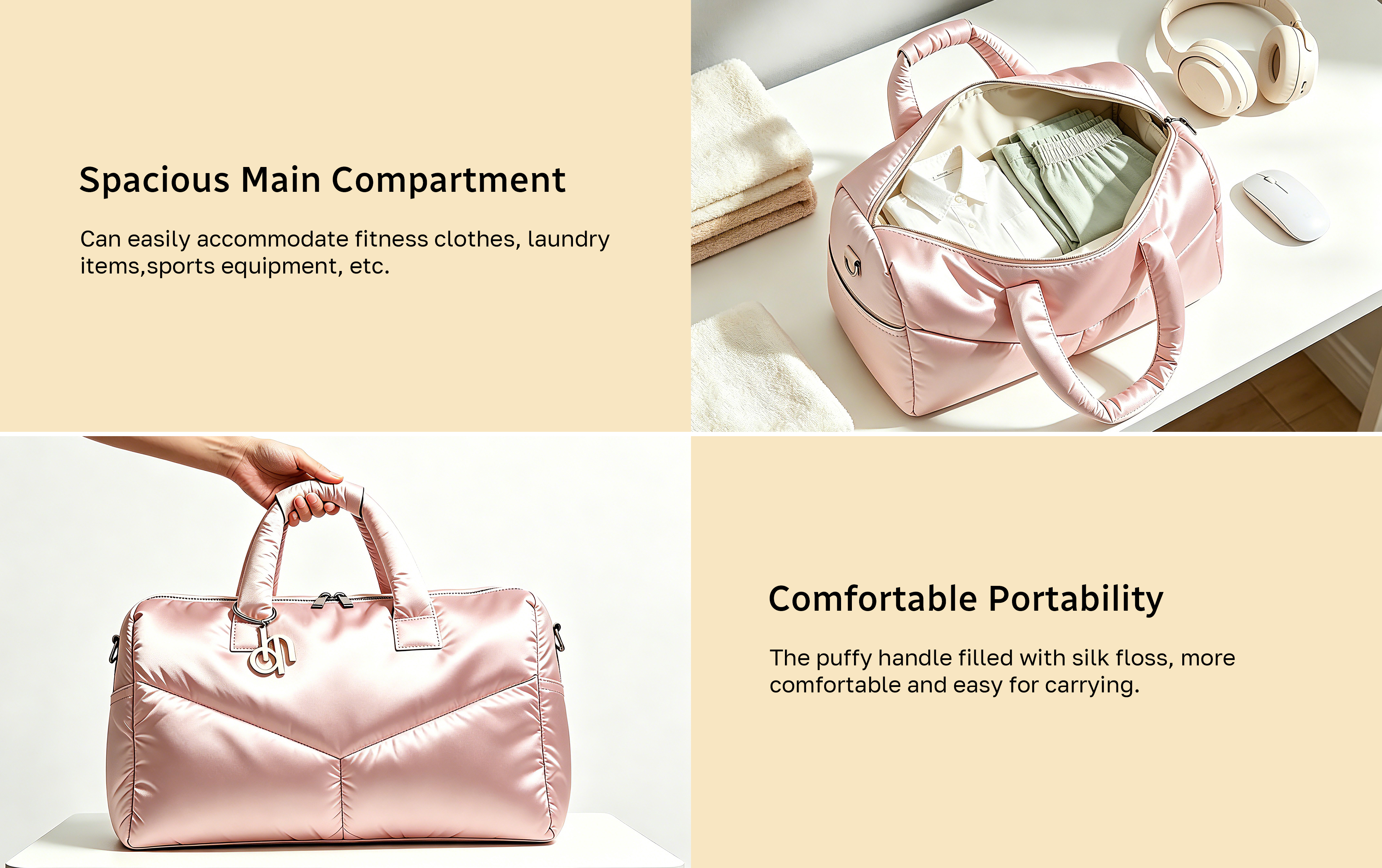 JoyMove Cloud Puffy Weekender Gym bag PDB-0069 Features