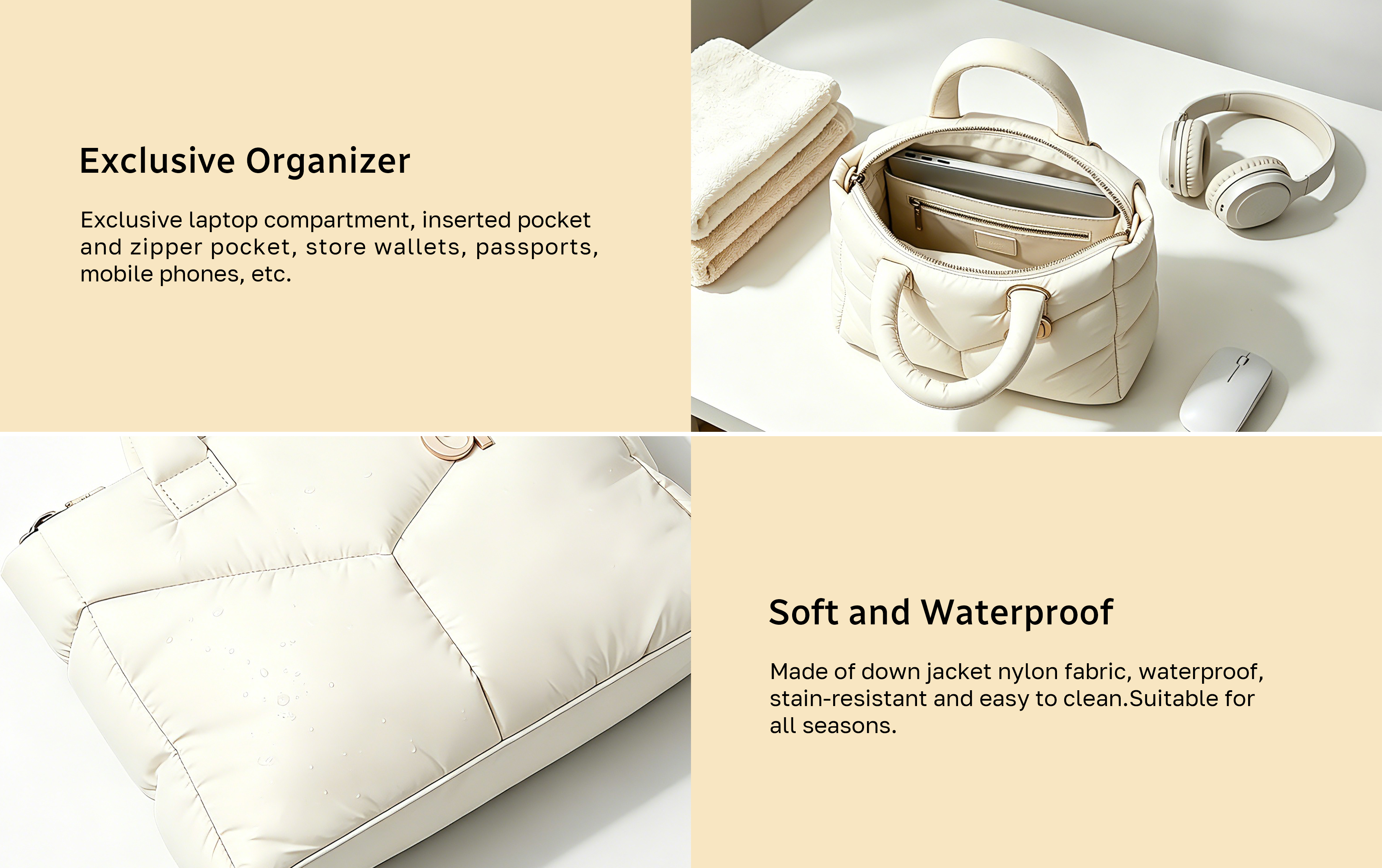 JoyMove Cloud Puffy Tote Bag PTB-0337 Features