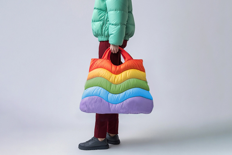 Rainbow Puffy Tote PTB-0094