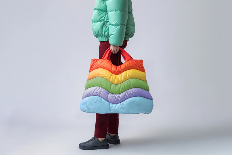 Rainbow Puffy Tote PTB-0094