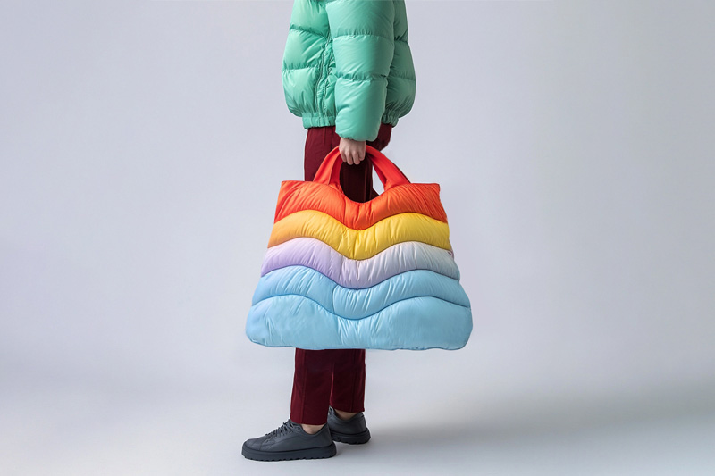 Rainbow Puffy Tote PTB-0094